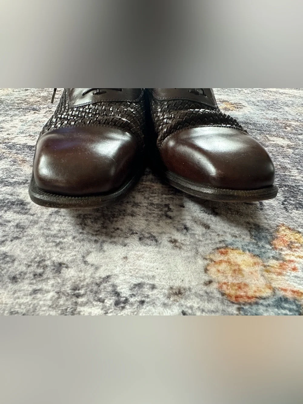 Salvatore Ferragamo Woven Leather Wingtip Shoes Brown - Size 9 (US 10)